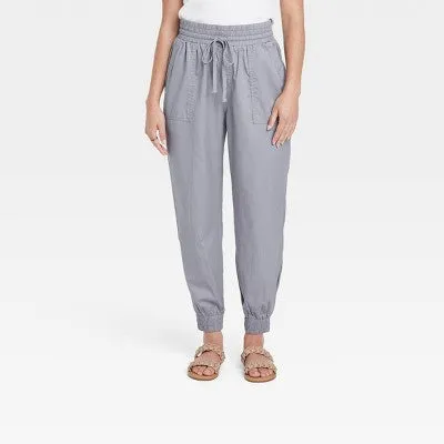 A New Day Women's Plus Straight High Rise Ankle Length Jogger Pants Stretch