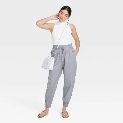 A New Day Women's Plus Straight High Rise Ankle Length Jogger Pants Stretch