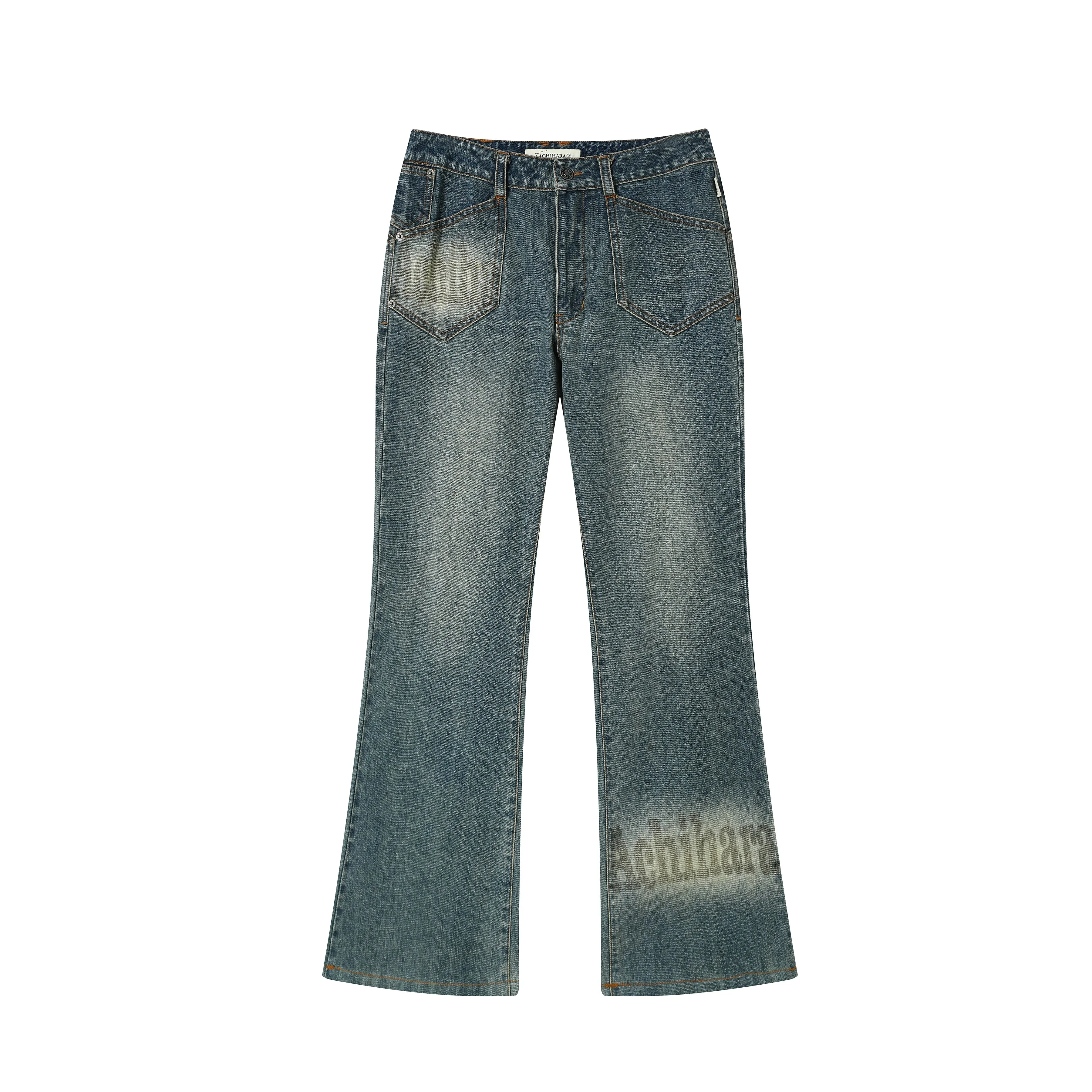 Achihara Floor-sweeping Tailored Flared Jeans