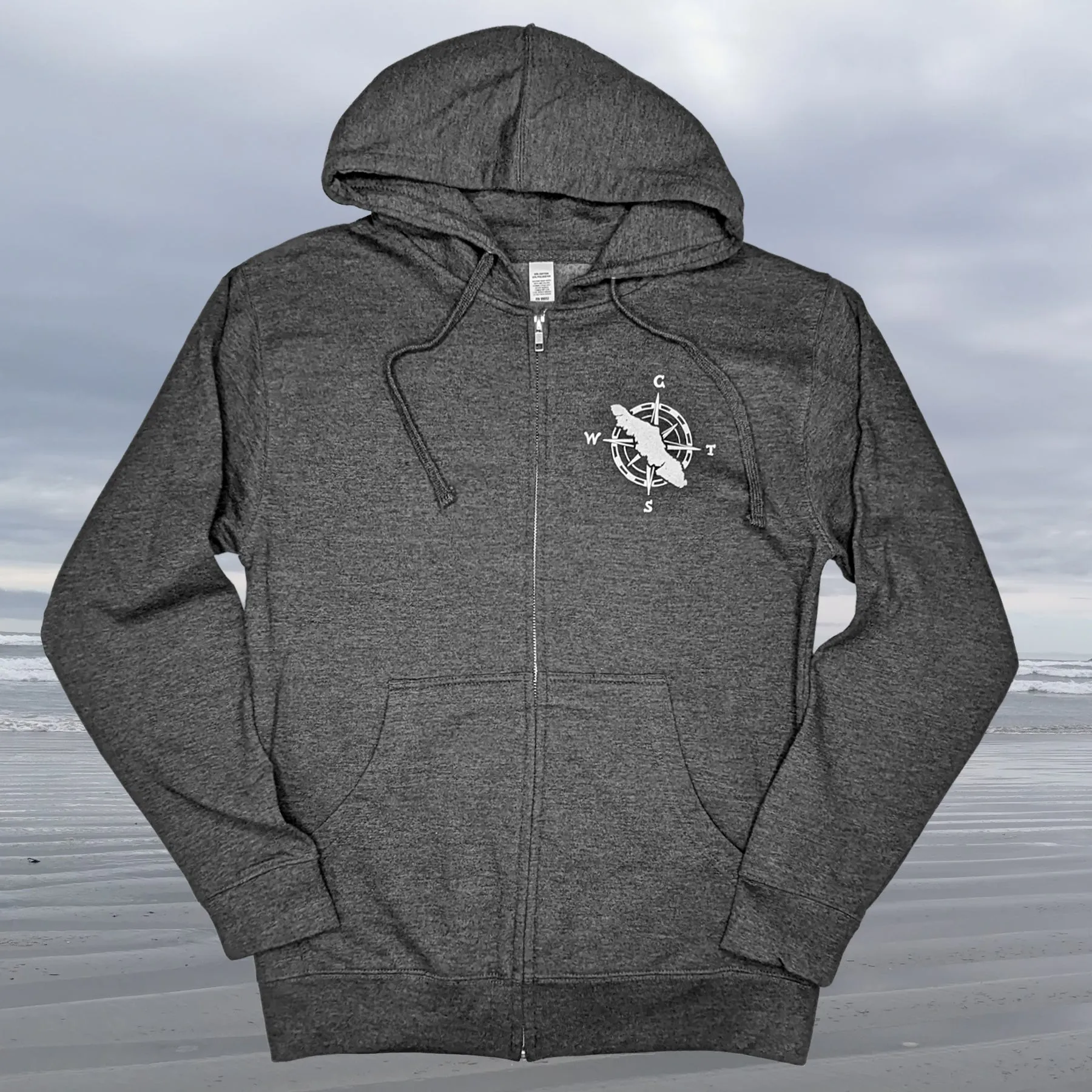 Adult Unisex Van Isle Map Zip Up Hoodie