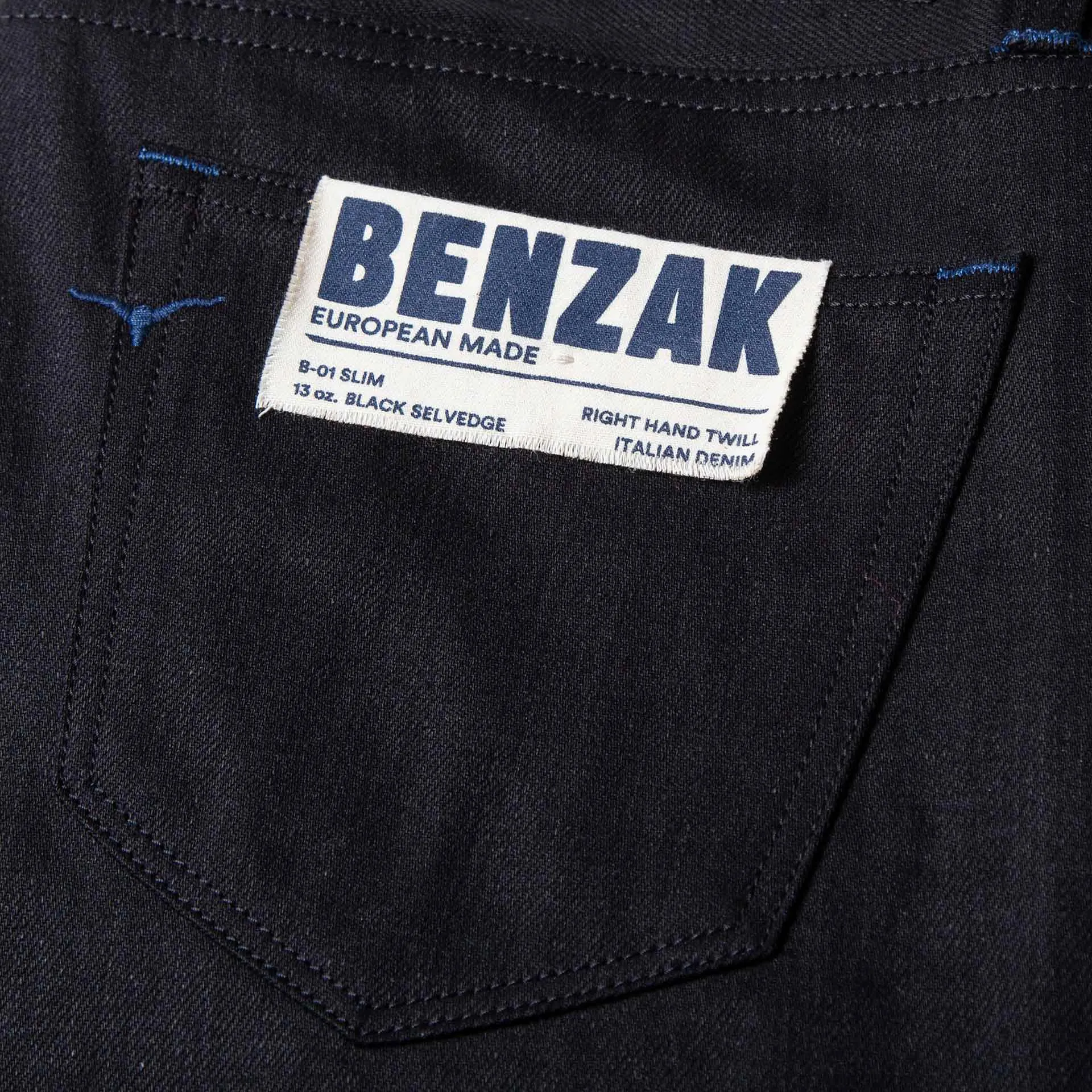 B-01 SLIM 13 oz. black selvedge