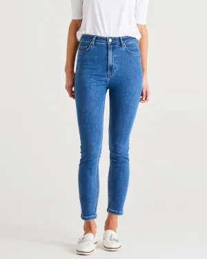 Betty Essential Mid-High Rise Skinny Stretchy Jeans - Vintage Blue