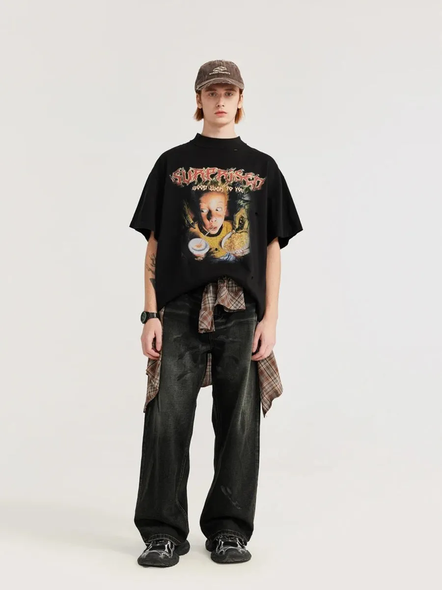 Black Washed Baggy Jeans