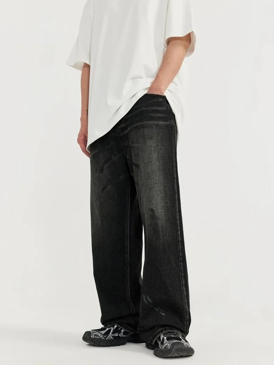 Black Washed Baggy Jeans