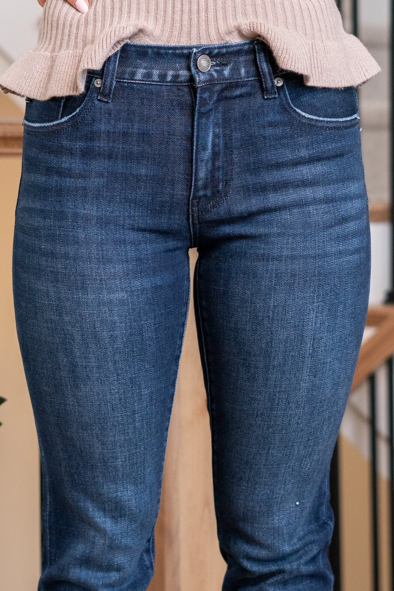 Cane Mid Rise Slim Straight Leg
