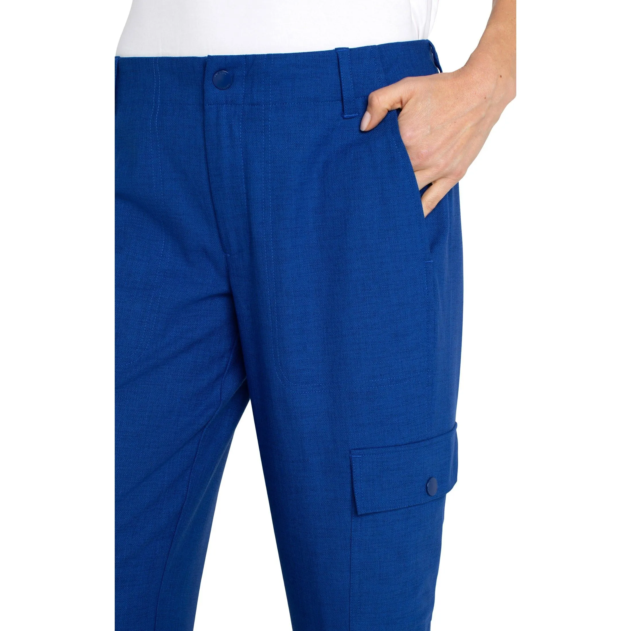 Cargo Crop Pants with Tab Hem