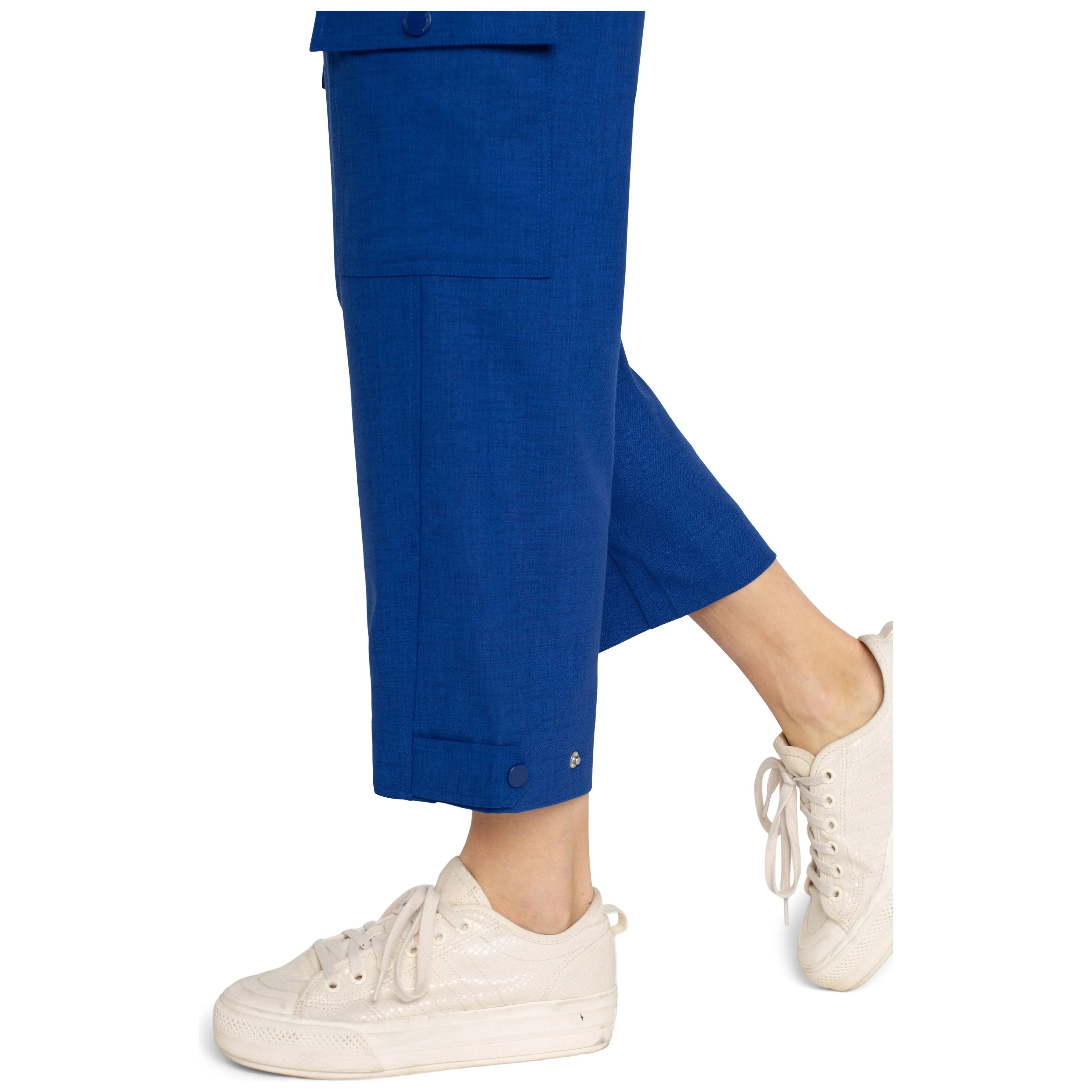Cargo Crop Pants with Tab Hem