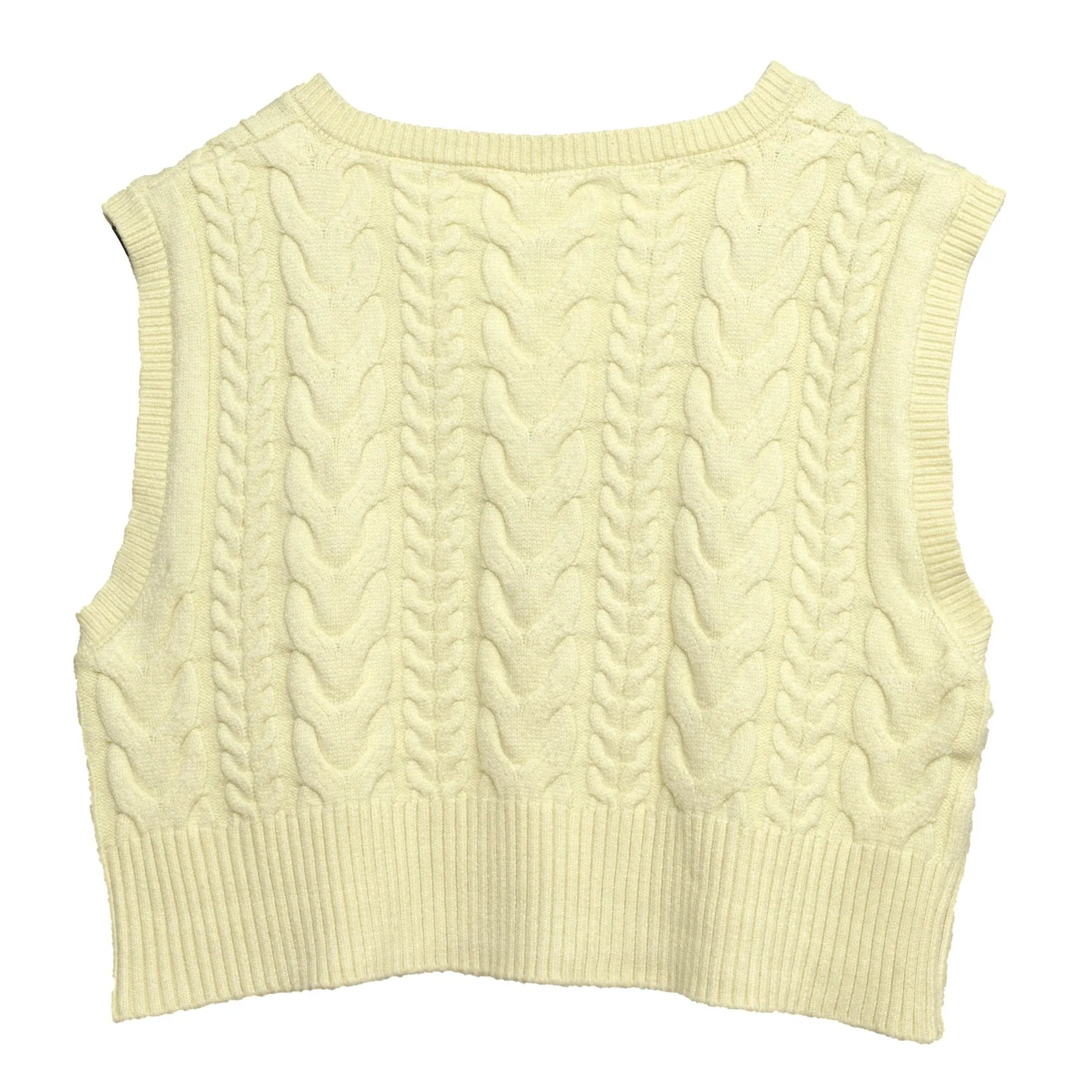 Chains & Links Cable Knit Lambswool Cropped Vest