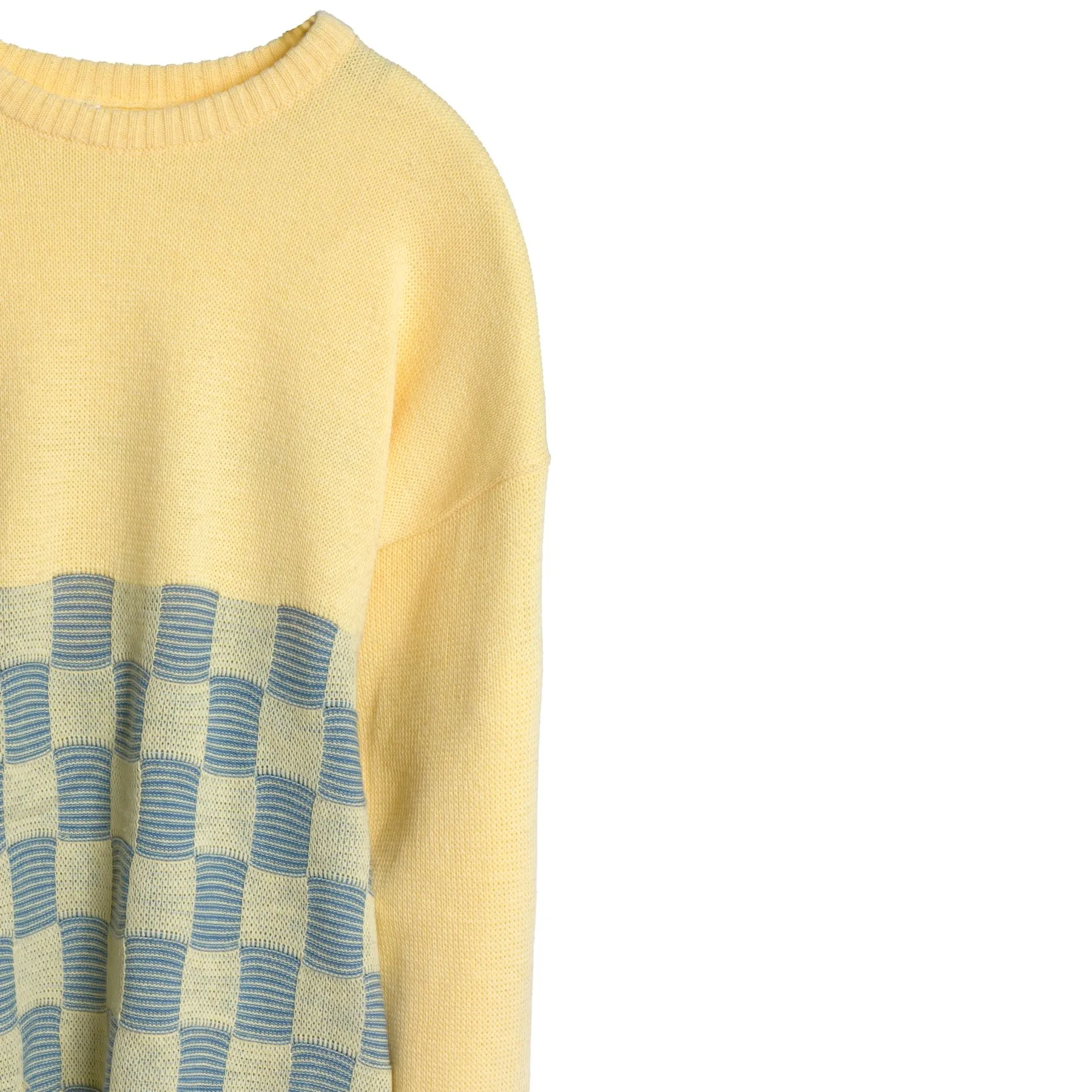 Checkerboard Cotton Purl Knit Jumper