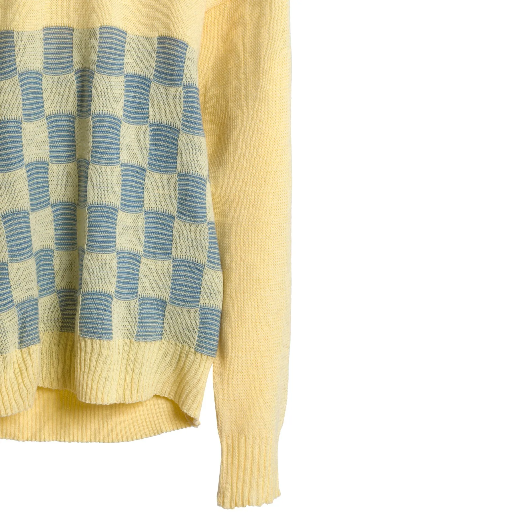 Checkerboard Cotton Purl Knit Jumper