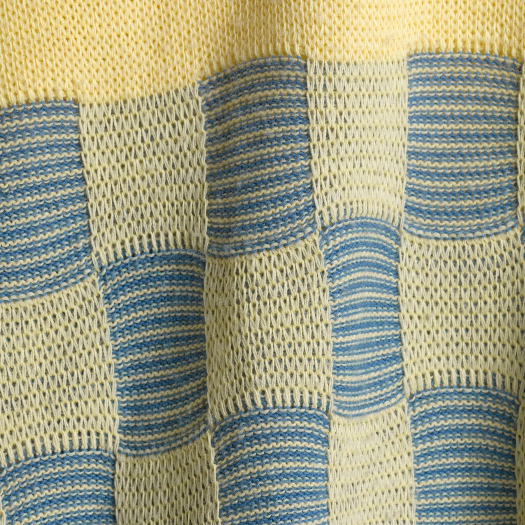 Checkerboard Cotton Purl Knit Jumper