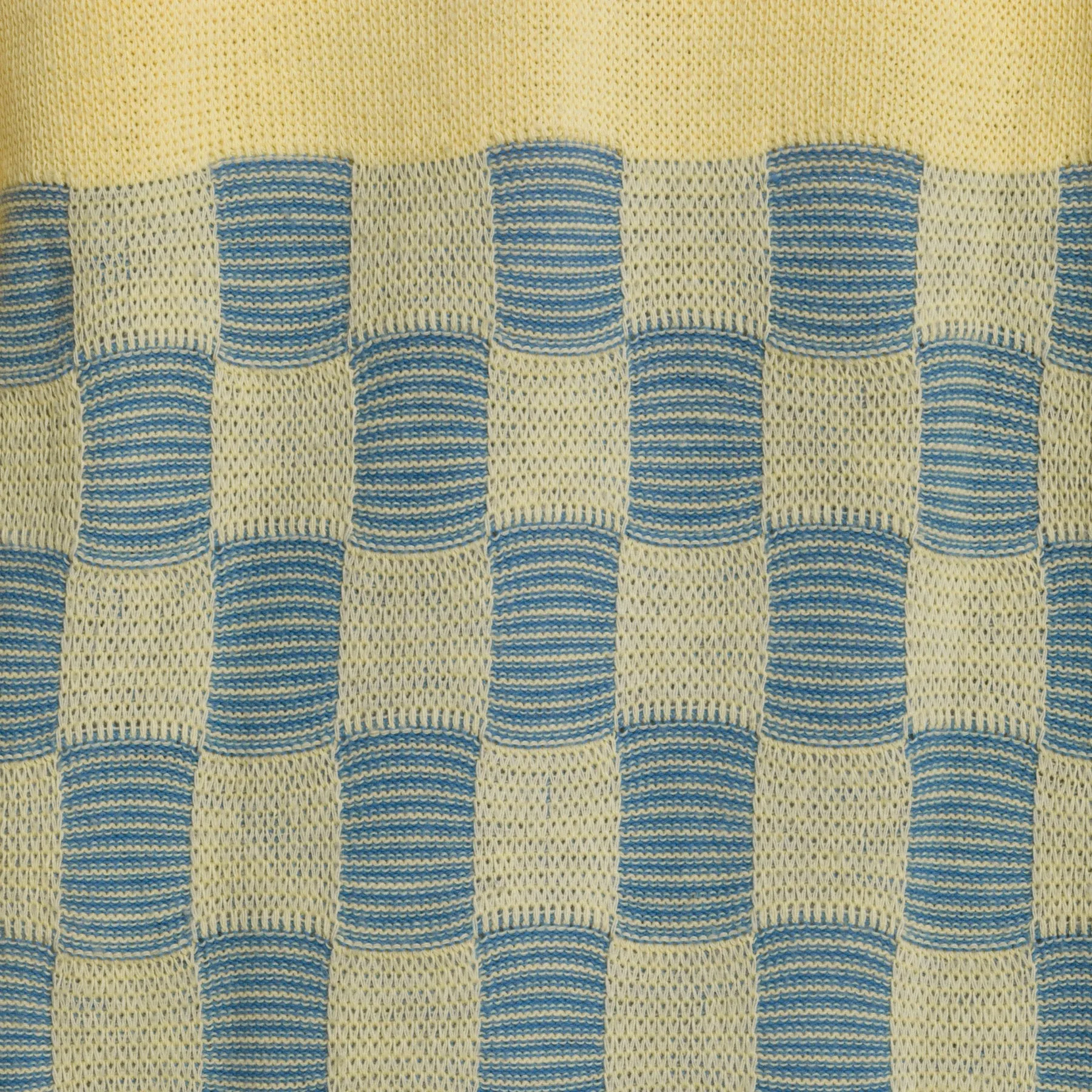 Checkerboard Cotton Purl Knit Jumper