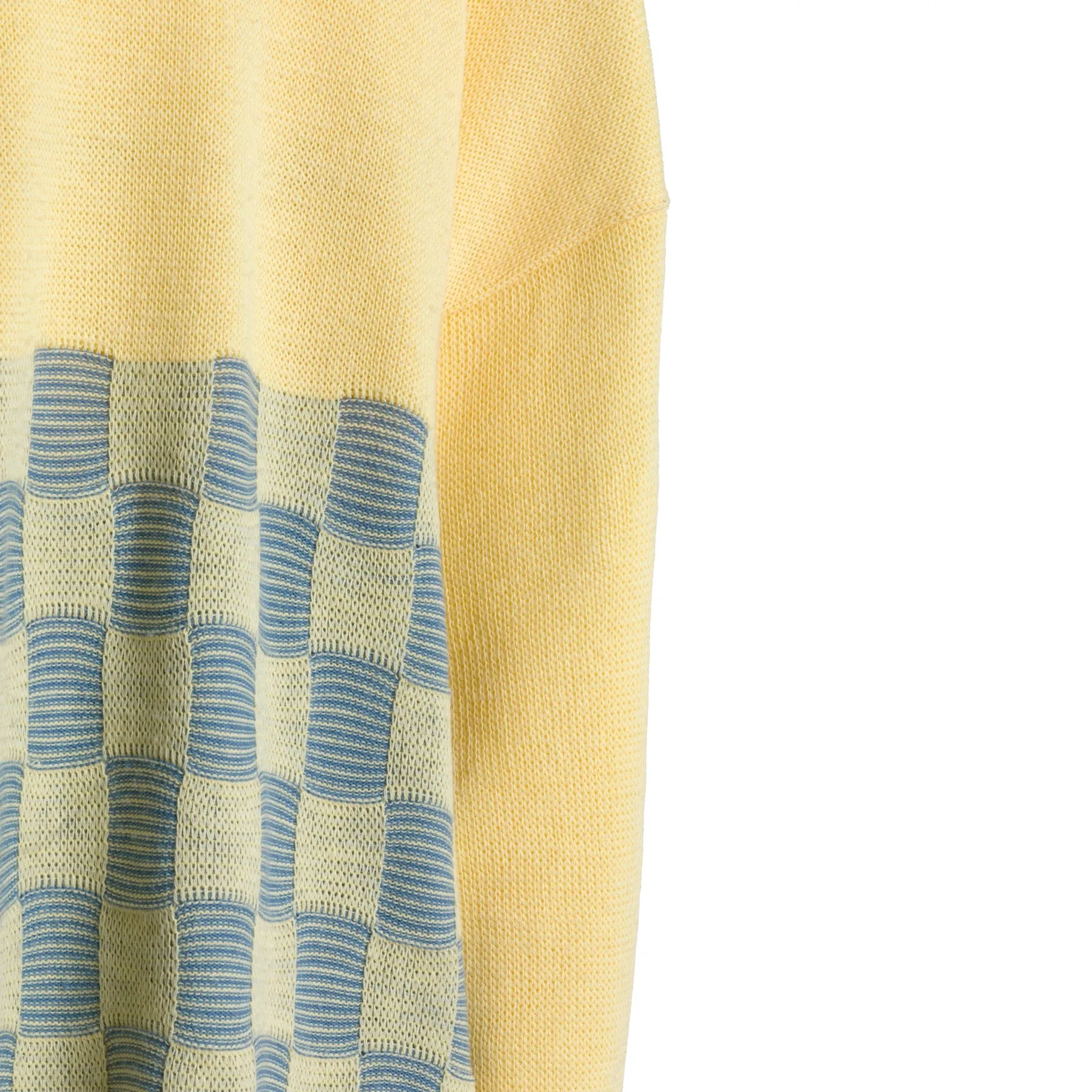 Checkerboard Cotton Purl Knit Jumper