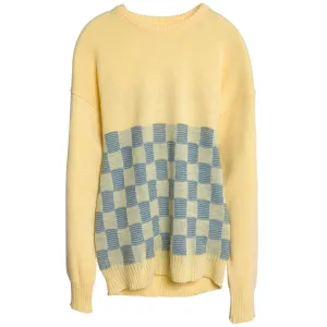 Checkerboard Cotton Purl Knit Jumper