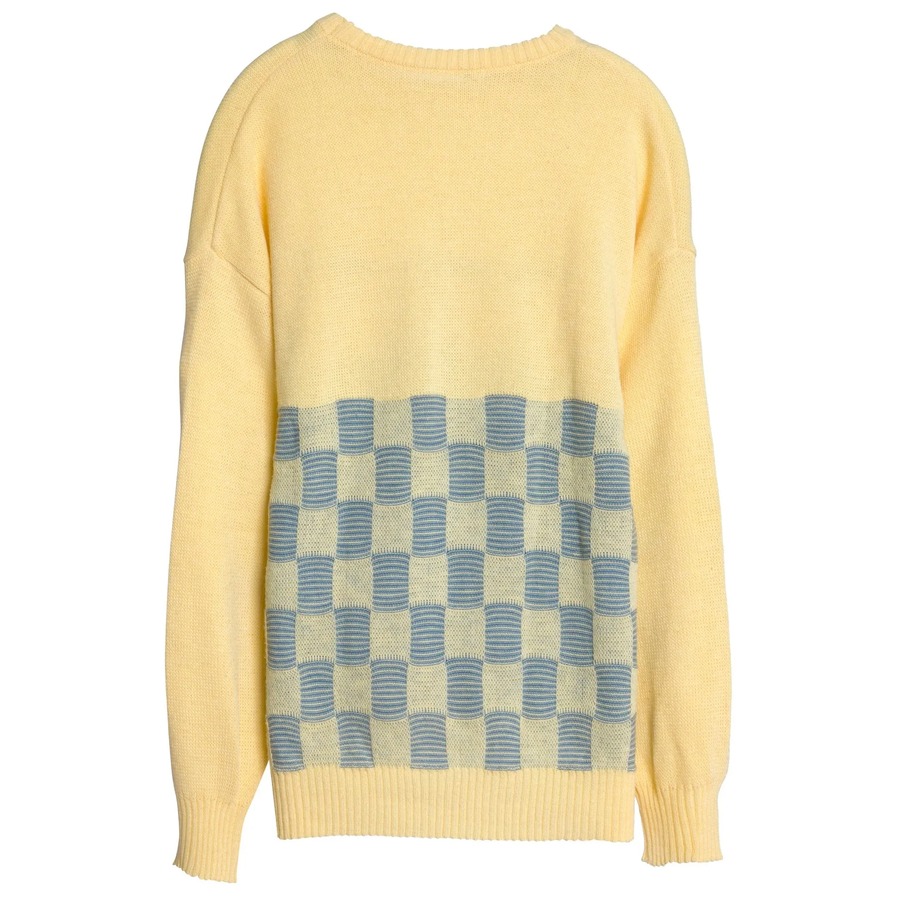 Checkerboard Cotton Purl Knit Jumper