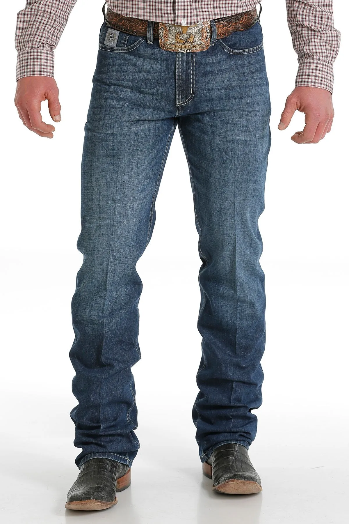 Cinch Mens Slim Fit Silver Label Jean Dark Stonewash - MB98034019