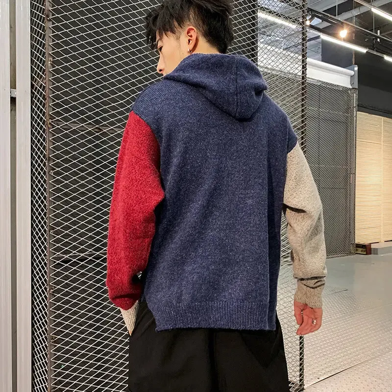 Coarse Twist Hooded Casual Knitted Sweater