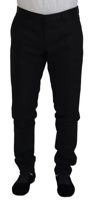 Dolce & Gabbana Men's Black Wool Chino Formal Pants