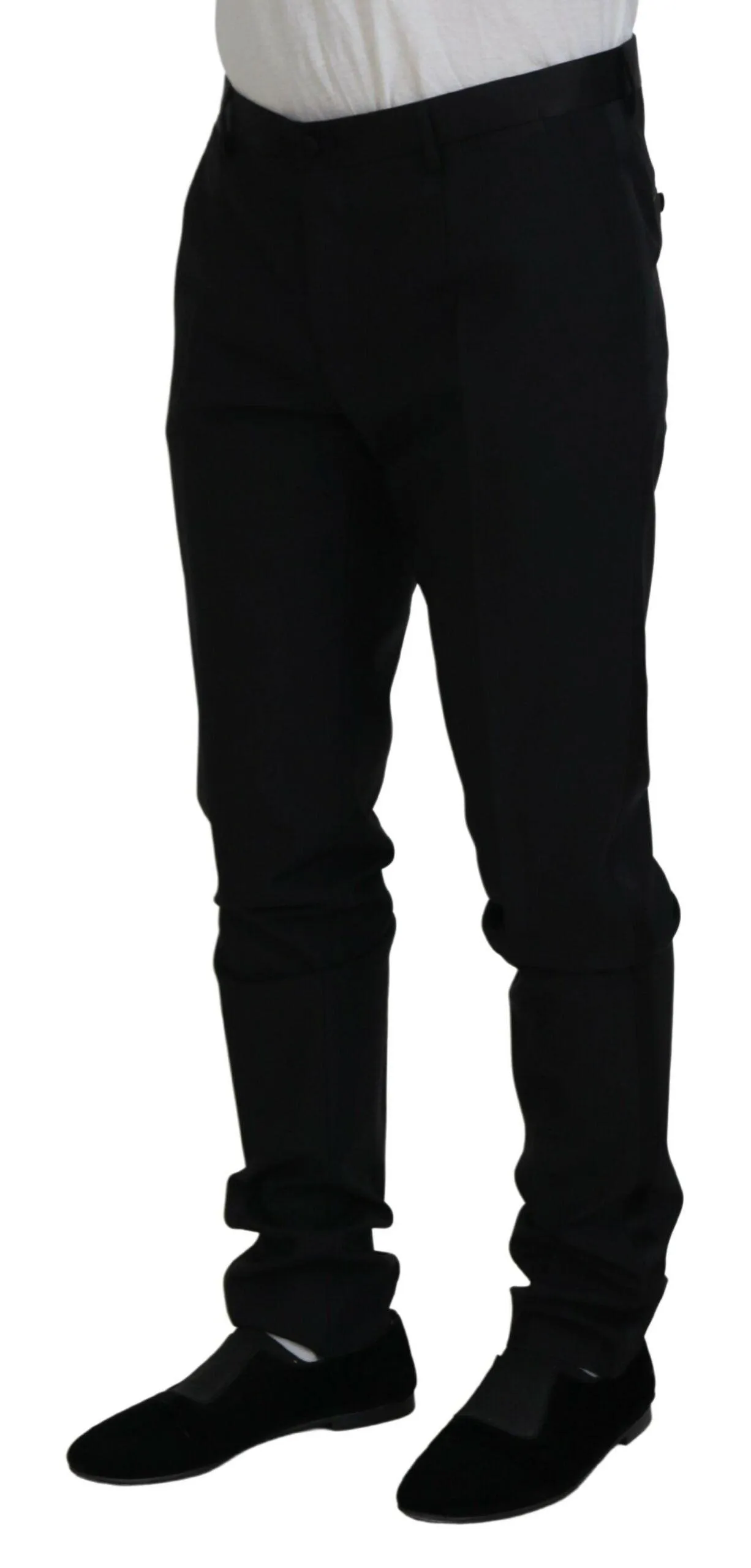 Dolce & Gabbana Men's Black Wool Chino Formal Pants