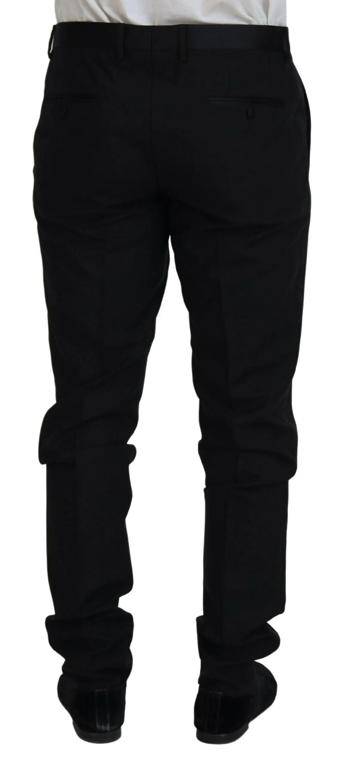 Dolce & Gabbana Men's Black Wool Chino Formal Pants