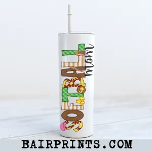 Funky Softball Mom Skinny Tumbler