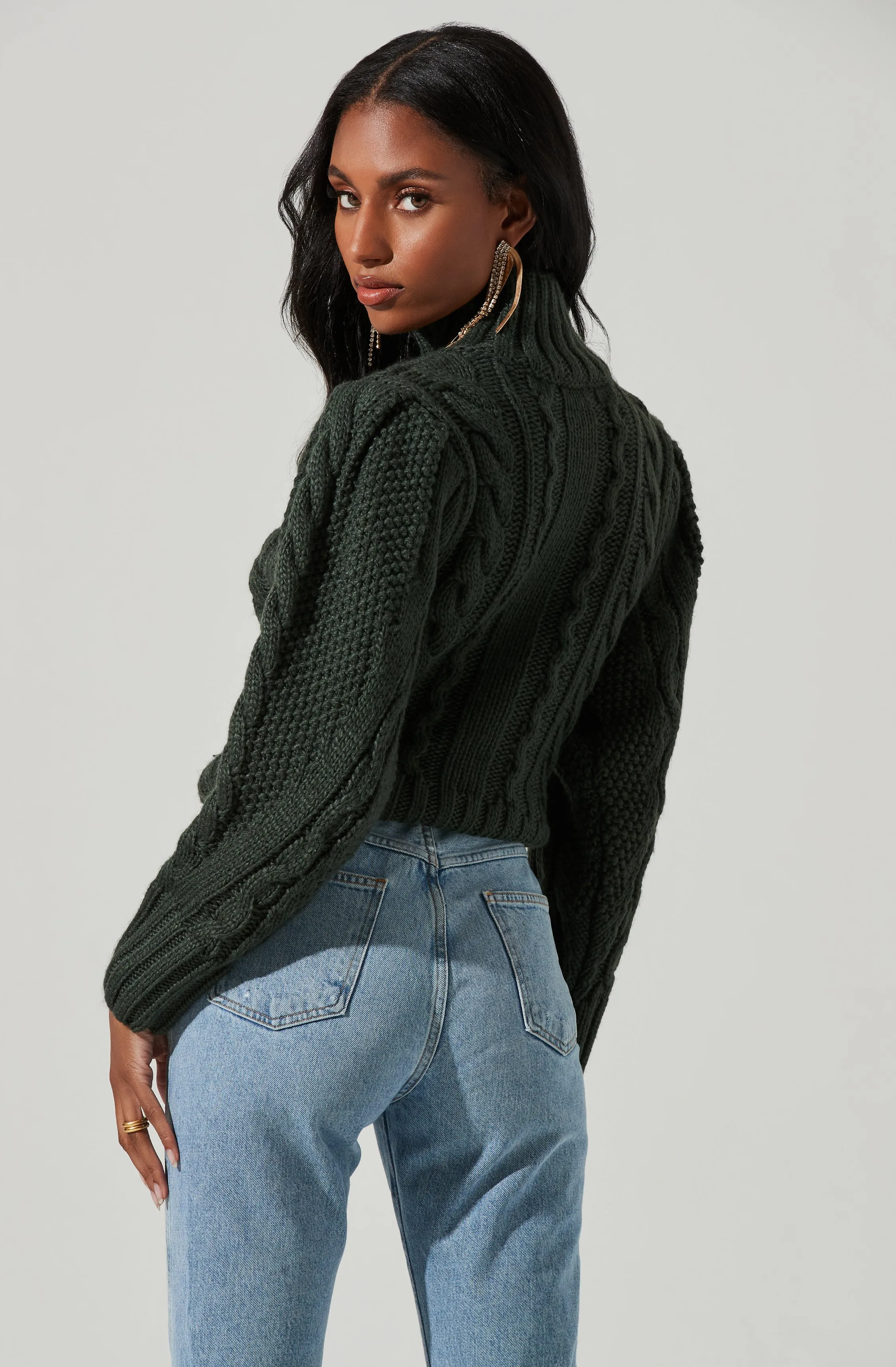 Haisley Cable Knit Turtleneck Sweater