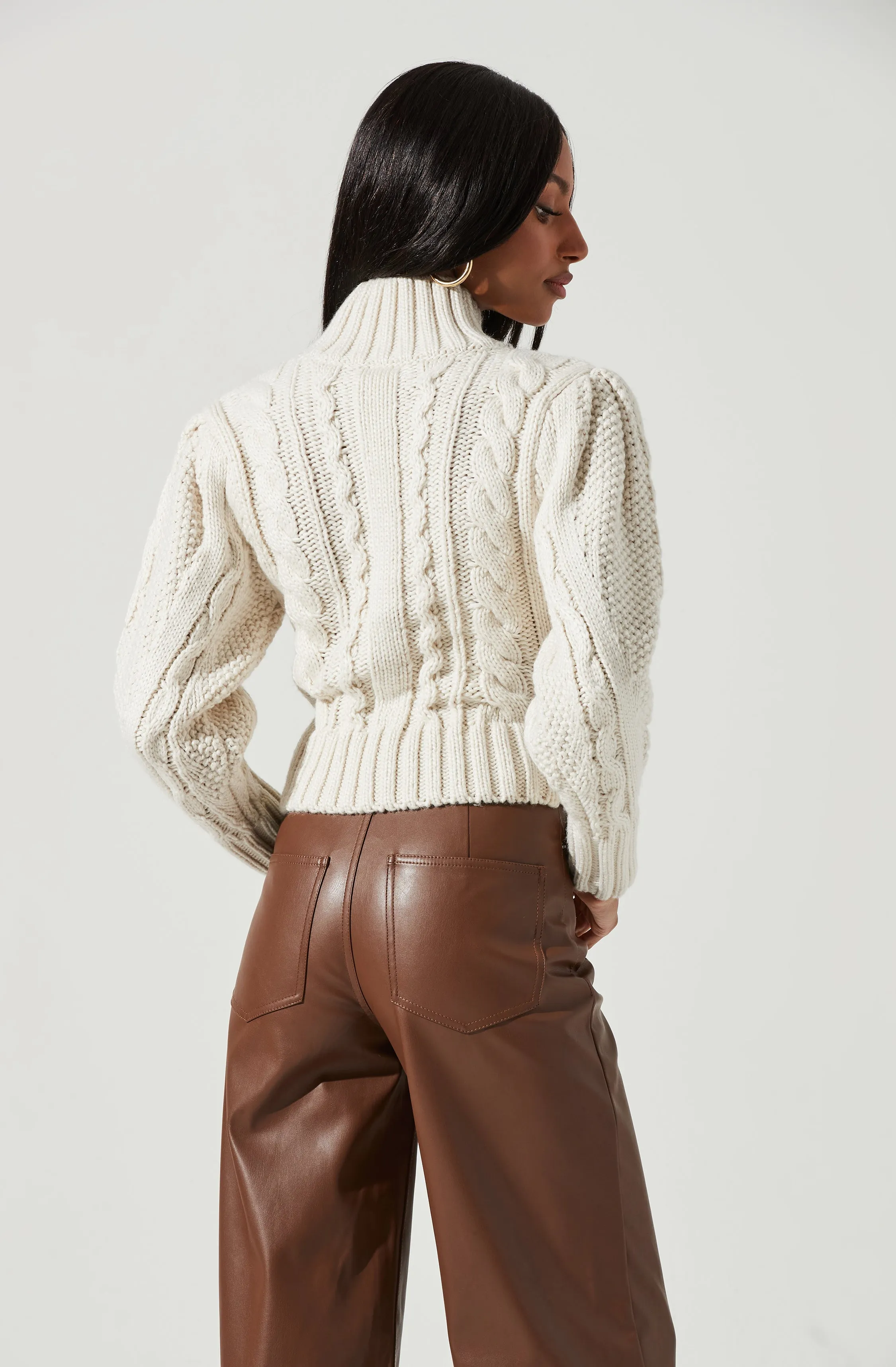Haisley Cable Knit Turtleneck Sweater