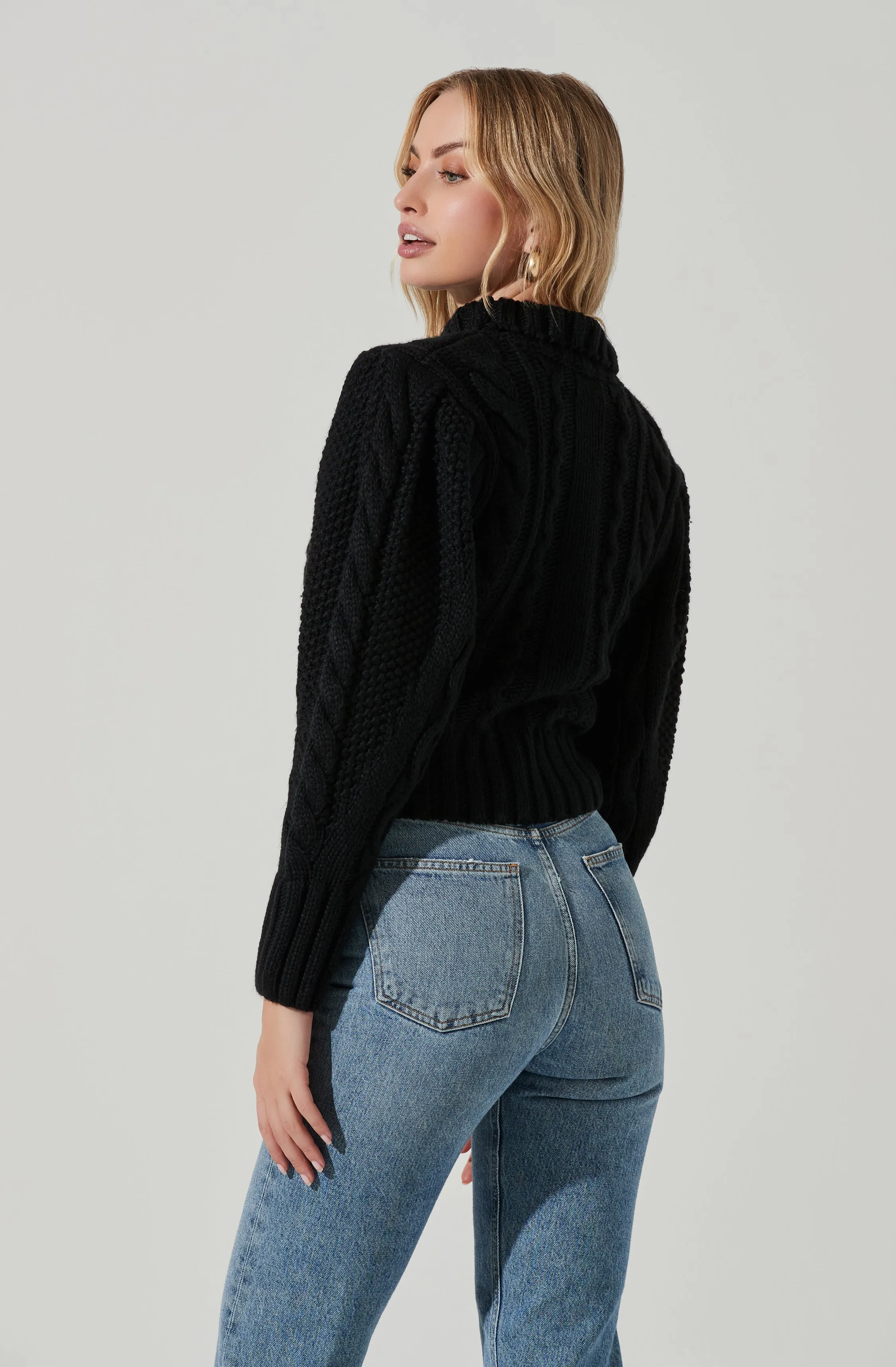 Haisley Cable Knit Turtleneck Sweater