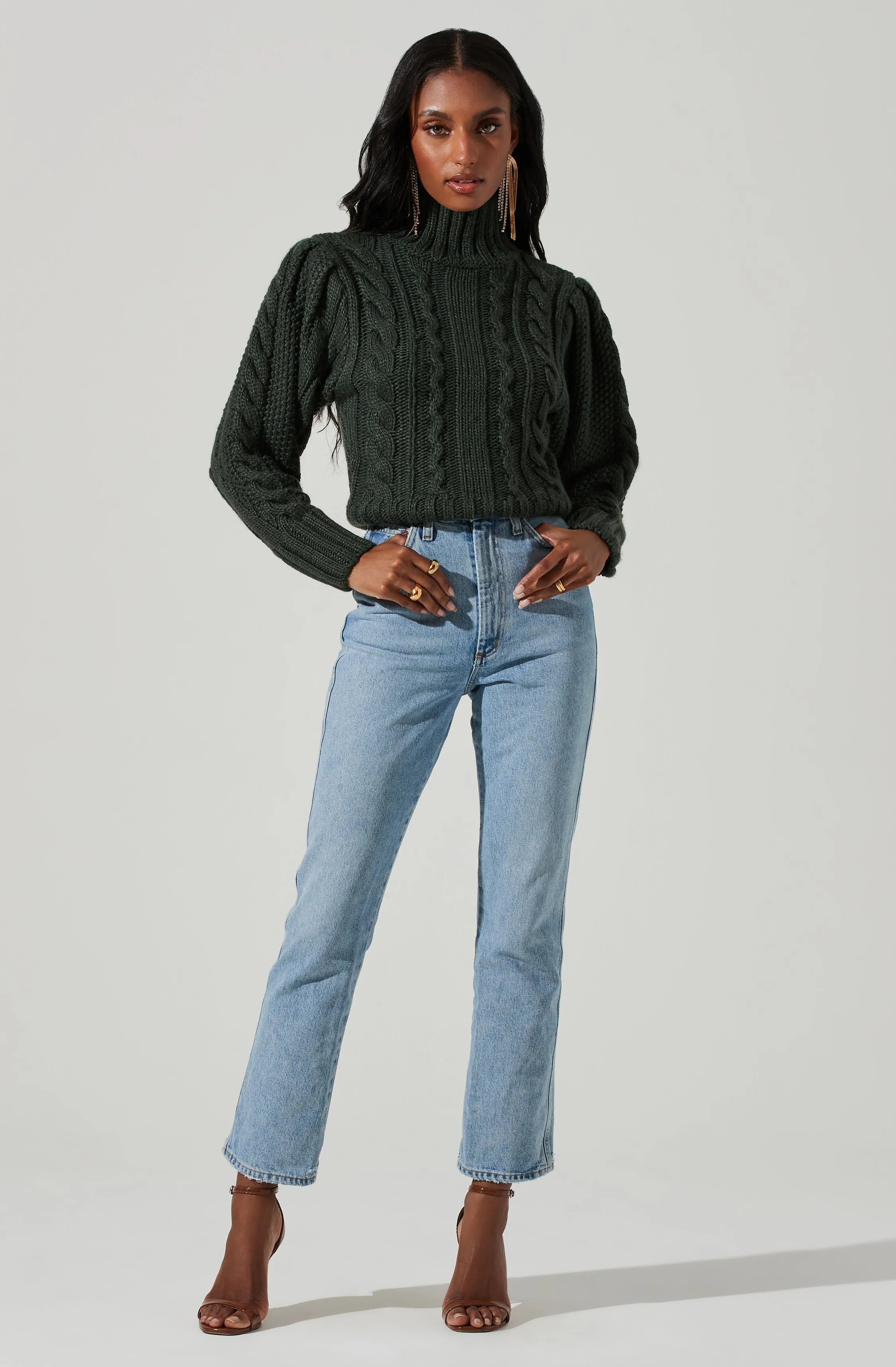 Haisley Cable Knit Turtleneck Sweater