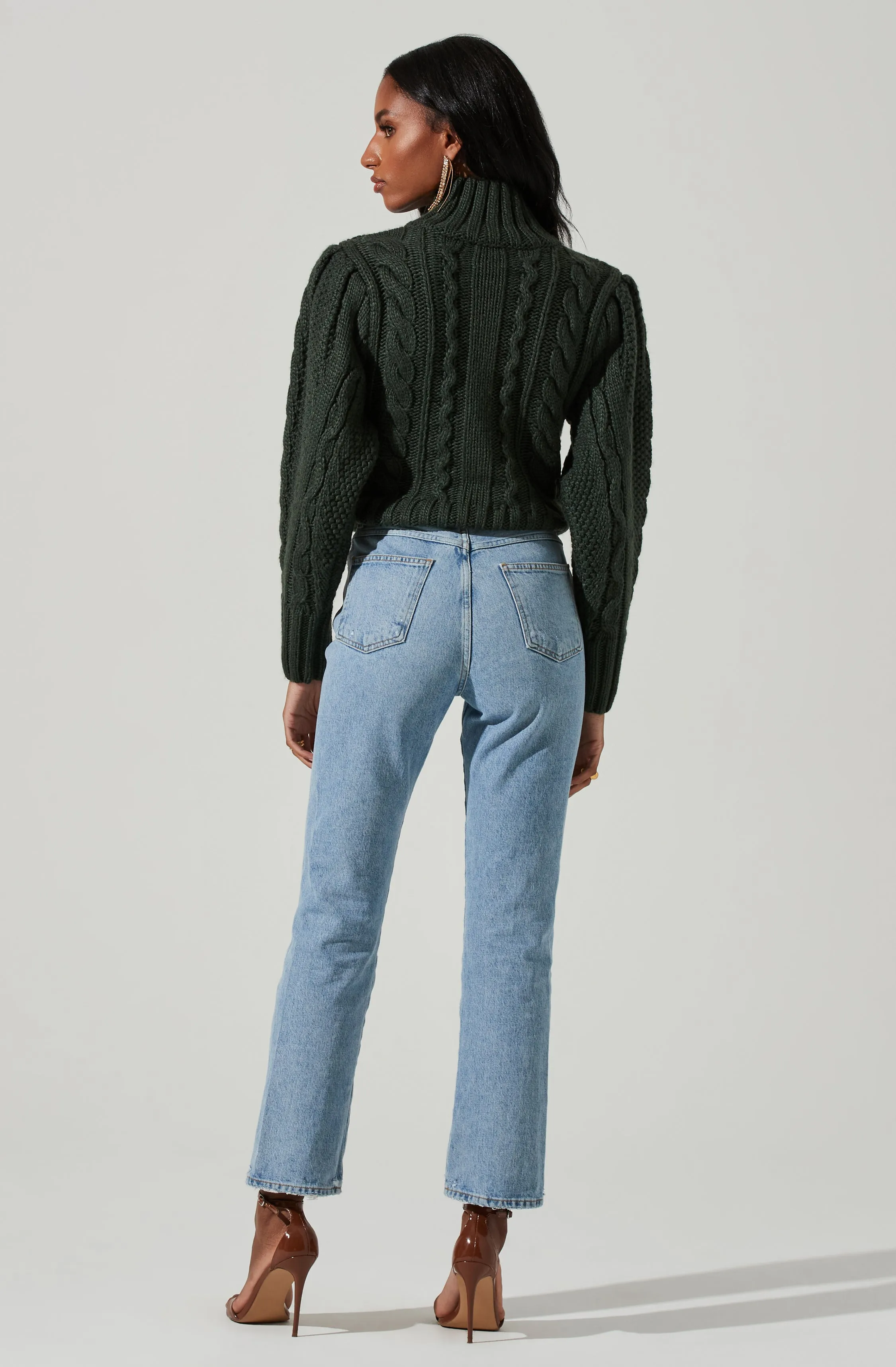 Haisley Cable Knit Turtleneck Sweater