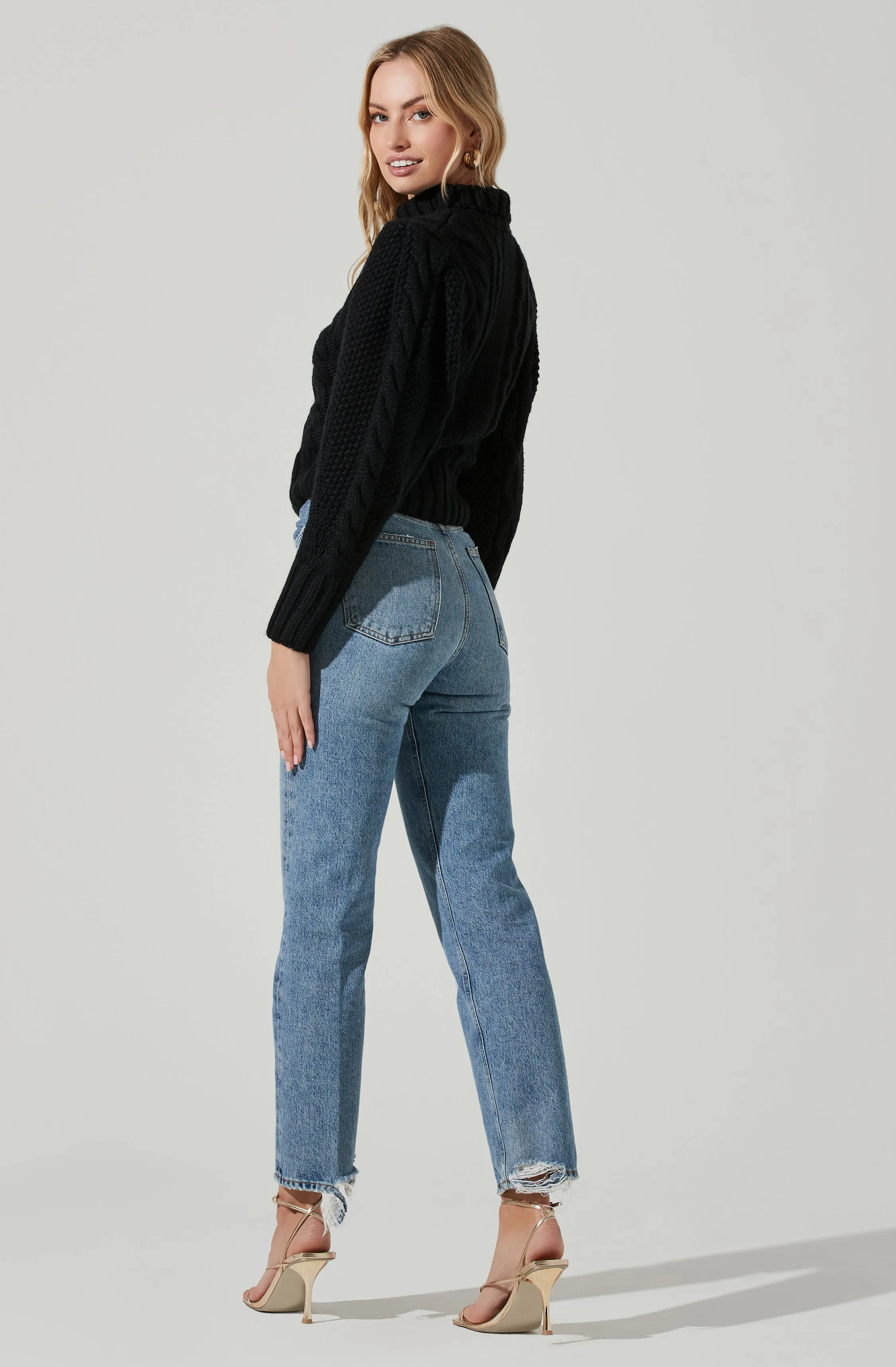 Haisley Cable Knit Turtleneck Sweater