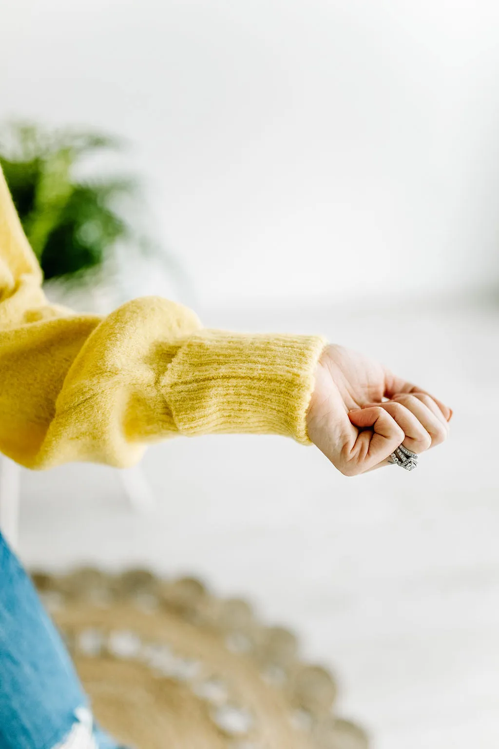 Hazel Chartreuse V-Neck Sweater