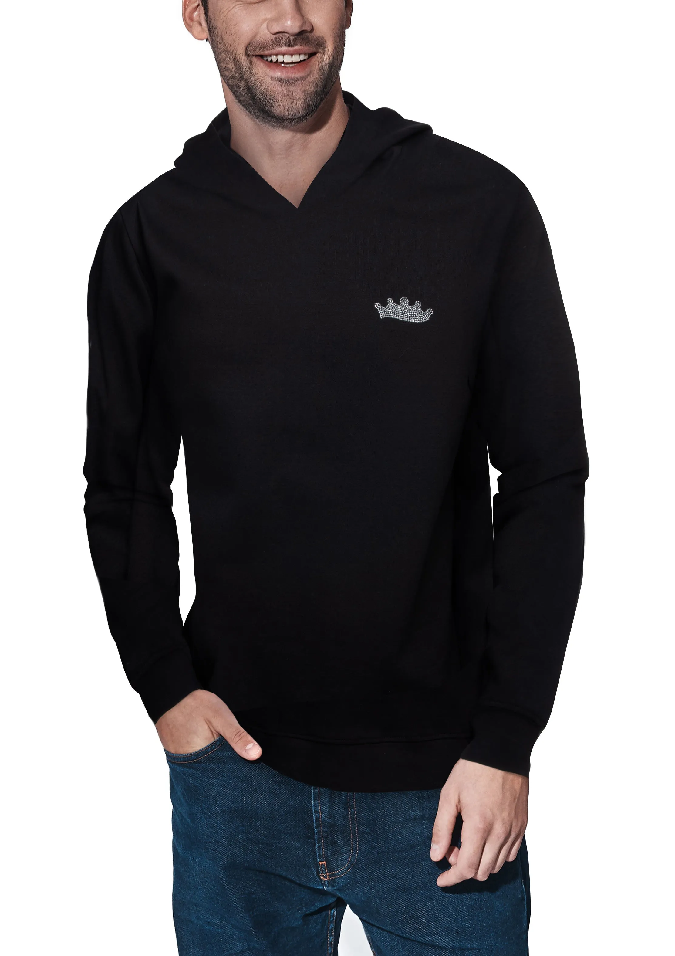 Heads Or Tails Skull & Serpent Graphic With Rhinestones Pullover Sweater