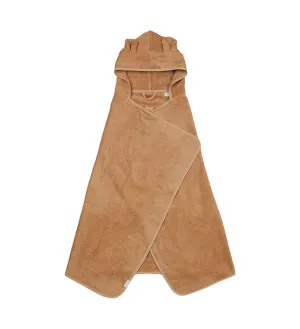 Hooded Junior Towel - Caramel Bear