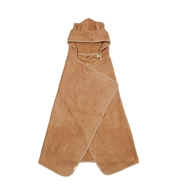 Hooded Junior Towel - Caramel Bear