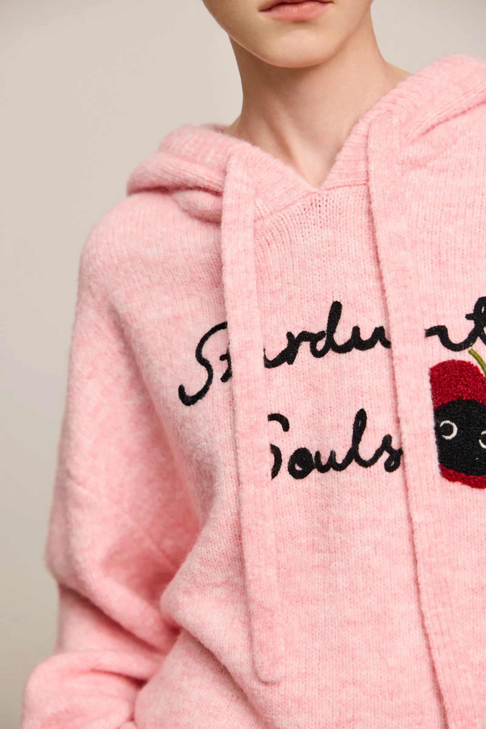 LILY Hooded Cat Embroidery Casual Knit Sweater