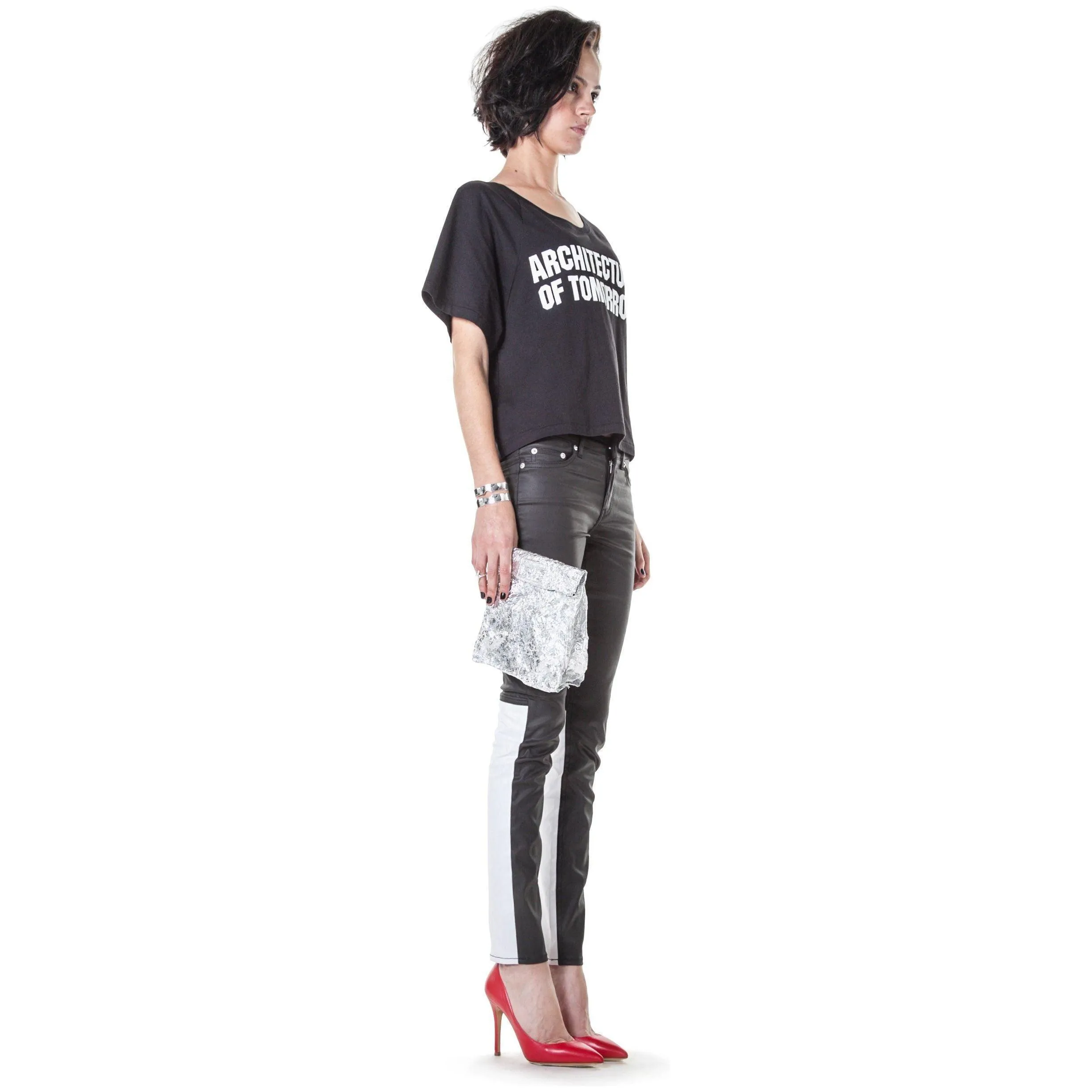 NWT -BLK DNM NYC 'Jeans 26' Empire Leg Coated Skinny Jeans  - Size 26/30