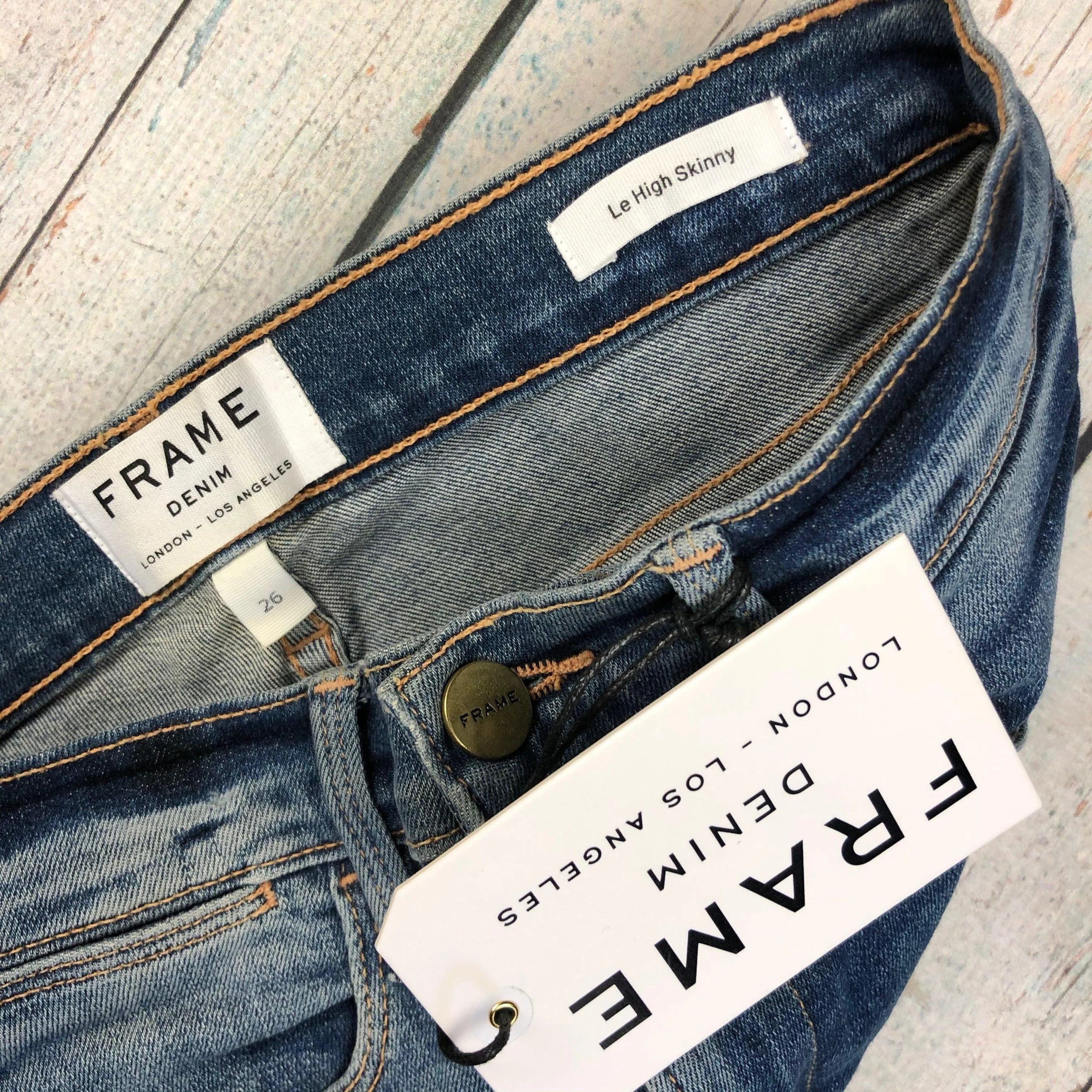 NWT- Frame Denim 'Le High Skinny' Stretch Jeans RRP $365 -Size 26