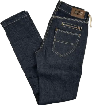 NWT -Italian Alysi Tapered Skinny Jeans with Gold Hardware - Size 26