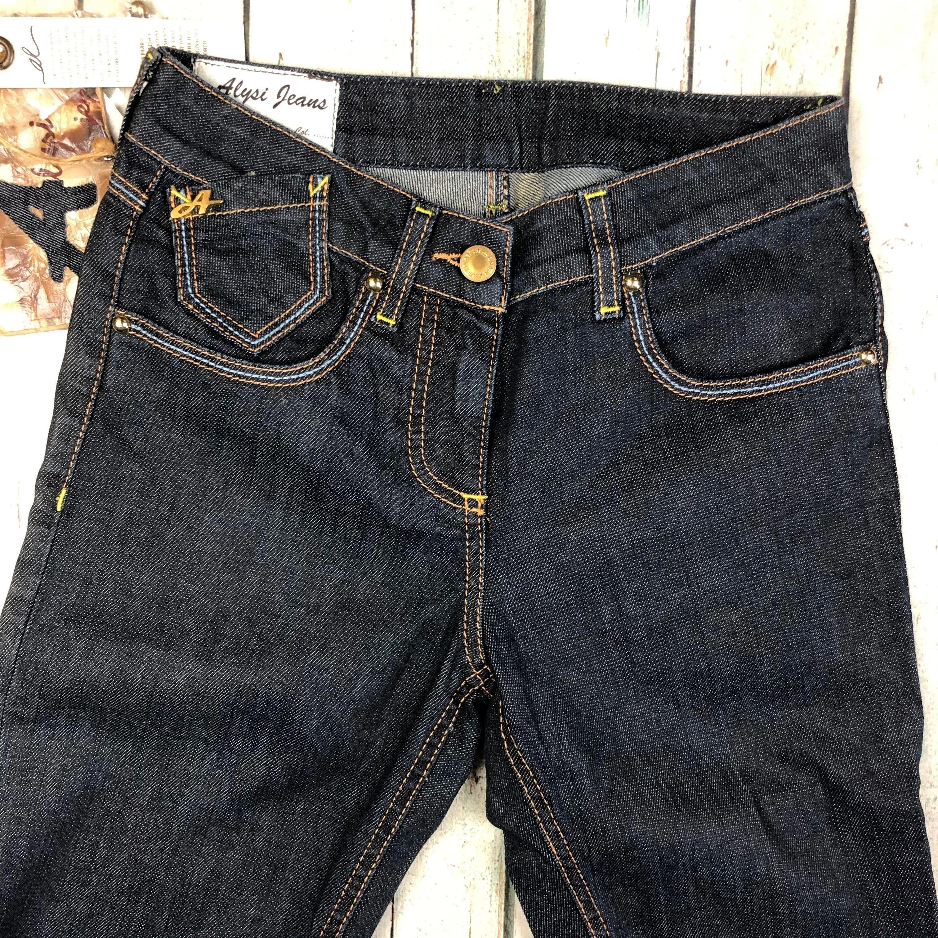 NWT -Italian Alysi Tapered Skinny Jeans with Gold Hardware - Size 26