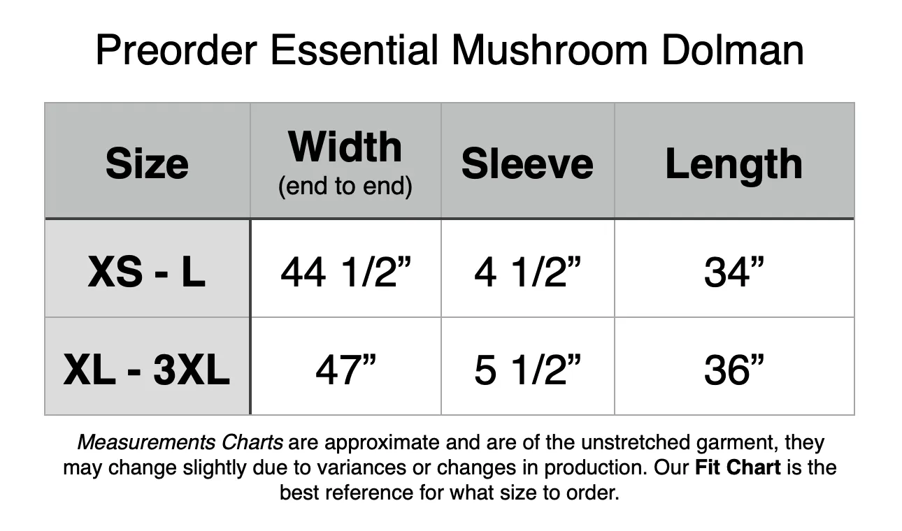 PREORDER - Essential Mushroom Dolman