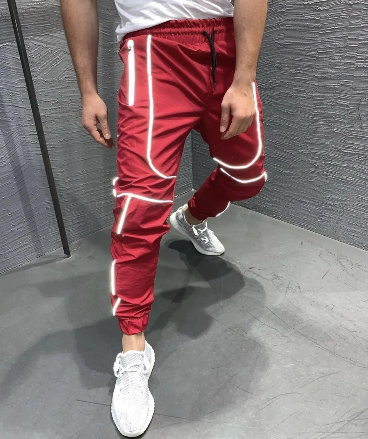 Reflective Side Stripes Combination Men Jogger Pants