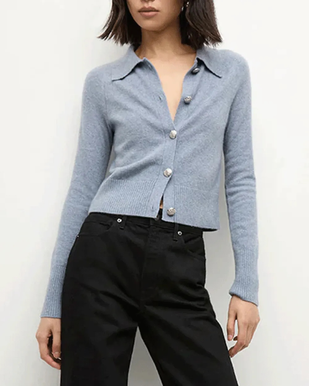 Smoke Blue Chesire Cashmere Cardigan