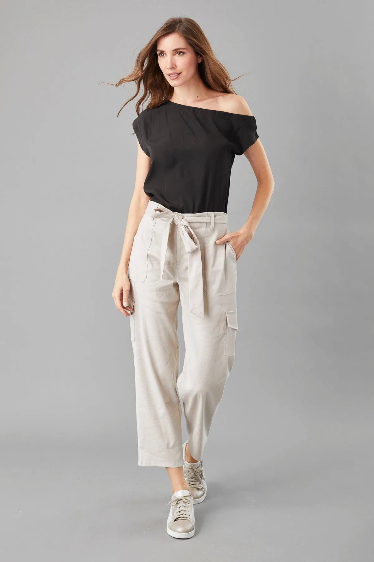Stretch Linen Cargo Pant