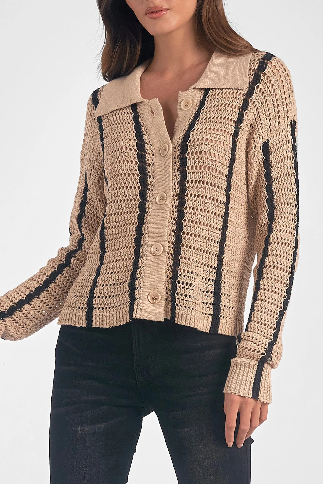 Sweater Vnk Btn Down