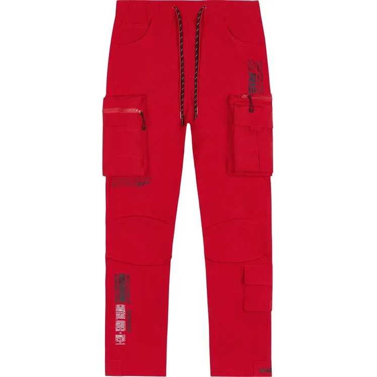 Utility Windbreaker Pants - Red