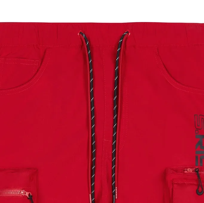 Utility Windbreaker Pants - Red