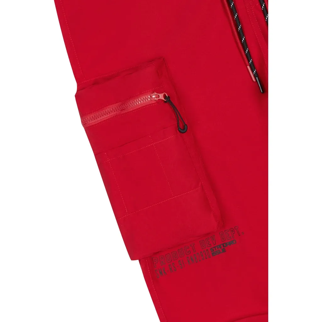 Utility Windbreaker Pants - Red