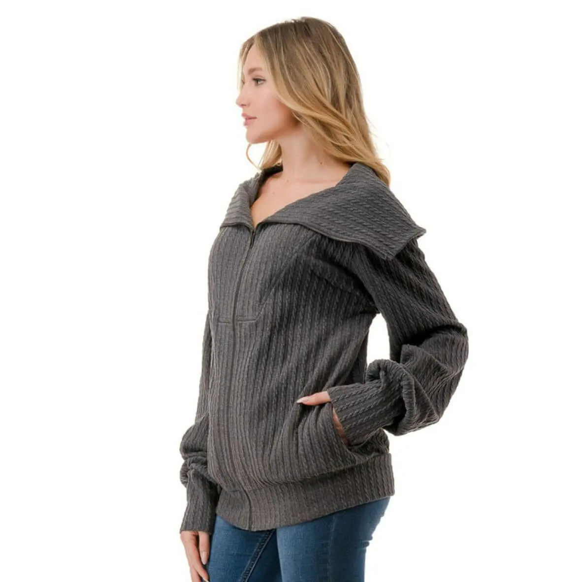 Walk in the Park Cable Knit Jacket Made in USA